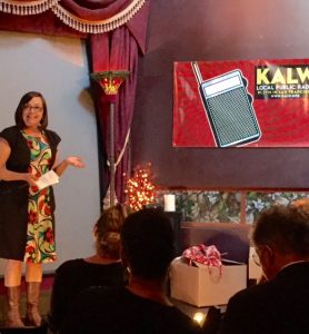 Julie Caine, KALW News Managing Director, speaks the the Audio Academy graduation class. 